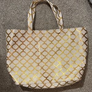 Elegant Gold and Cream Tote Bag